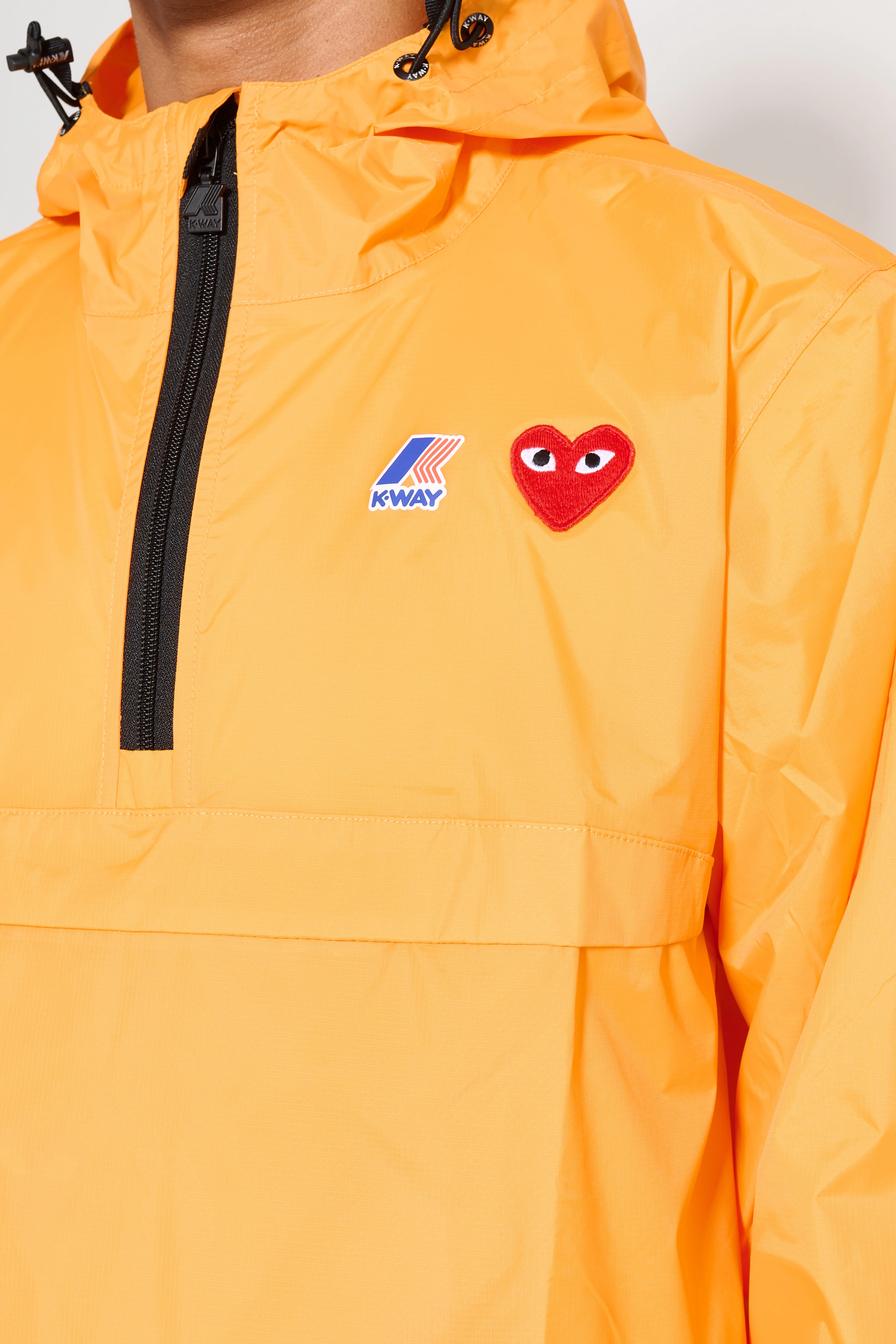 Comme des Garçons Play x K-Way Half Zip Jacket Orange - Image 4