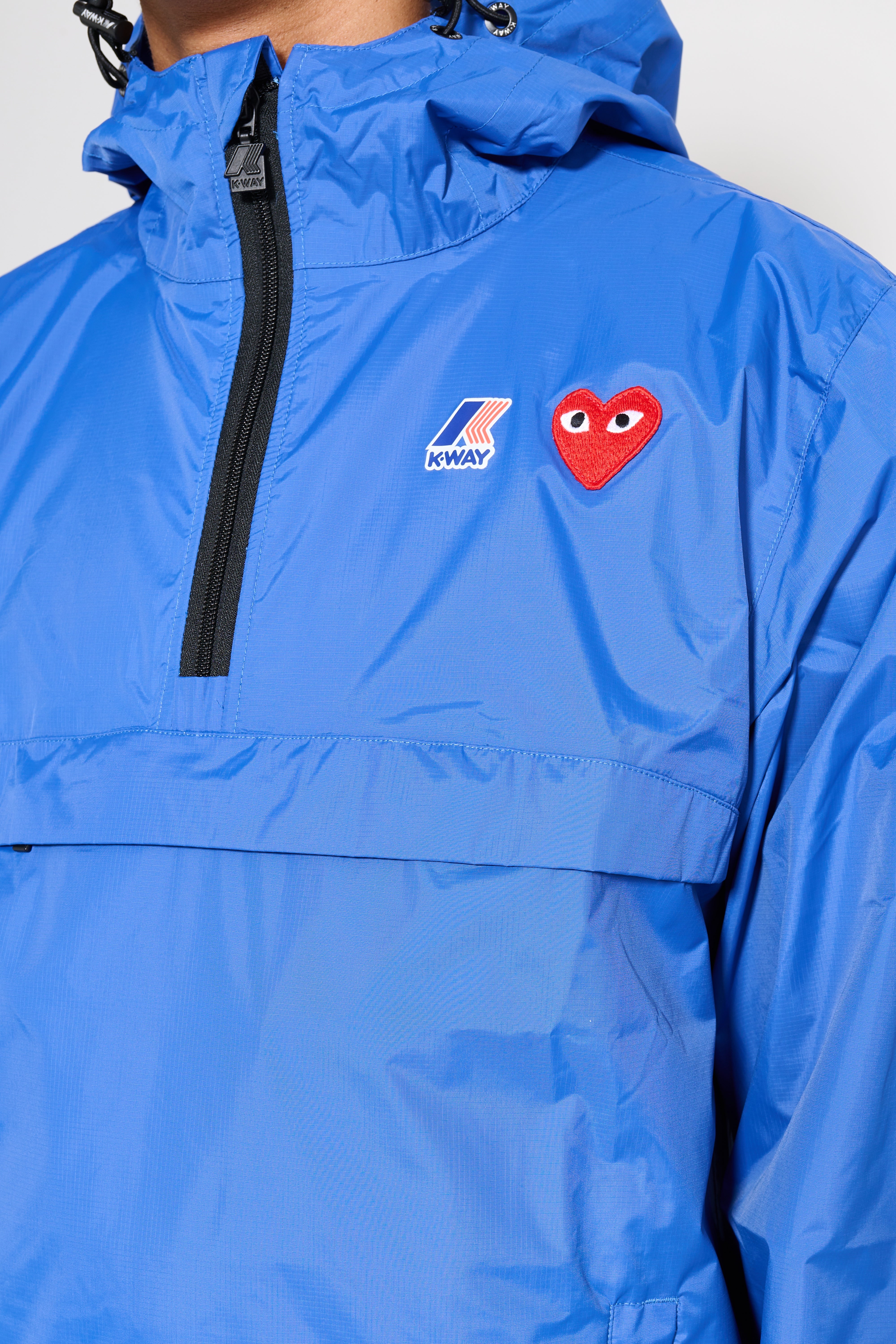 Comme des Garçons Play x K-Way Leon Half Zip Jacket  Blue - Image 4